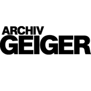Logo des Archiv Geiger schwarze Schrift auf weißem Grund